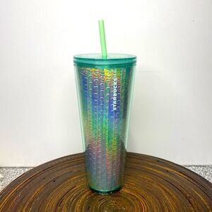 Starbucks Iridescent Green Bubble Tumbler Venti Cold Cup NWT